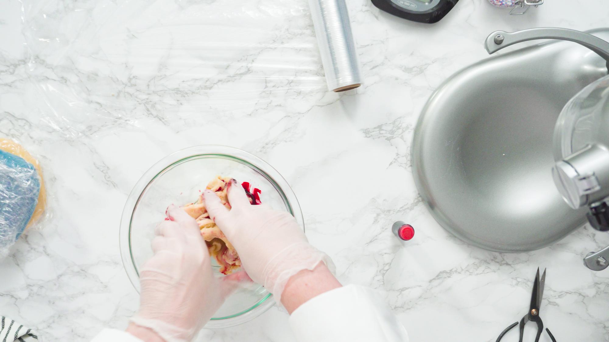 laboratory style kitchen bench with plated test dishes